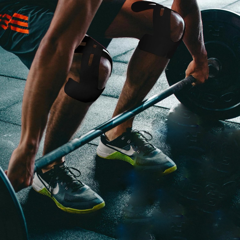 Tampalan Otot Pita Kinesiologi Pra-Potong Untuk Lutut